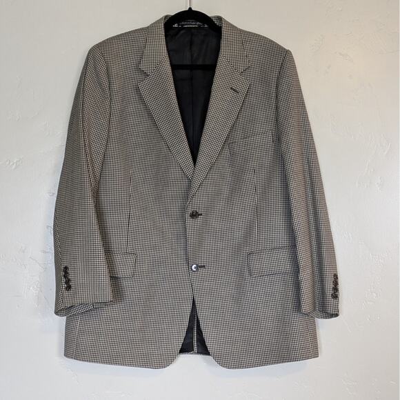 Oak Creek Blazer Mens 44R Worsted Wool Houndstooth Black - Picture 1 of 11